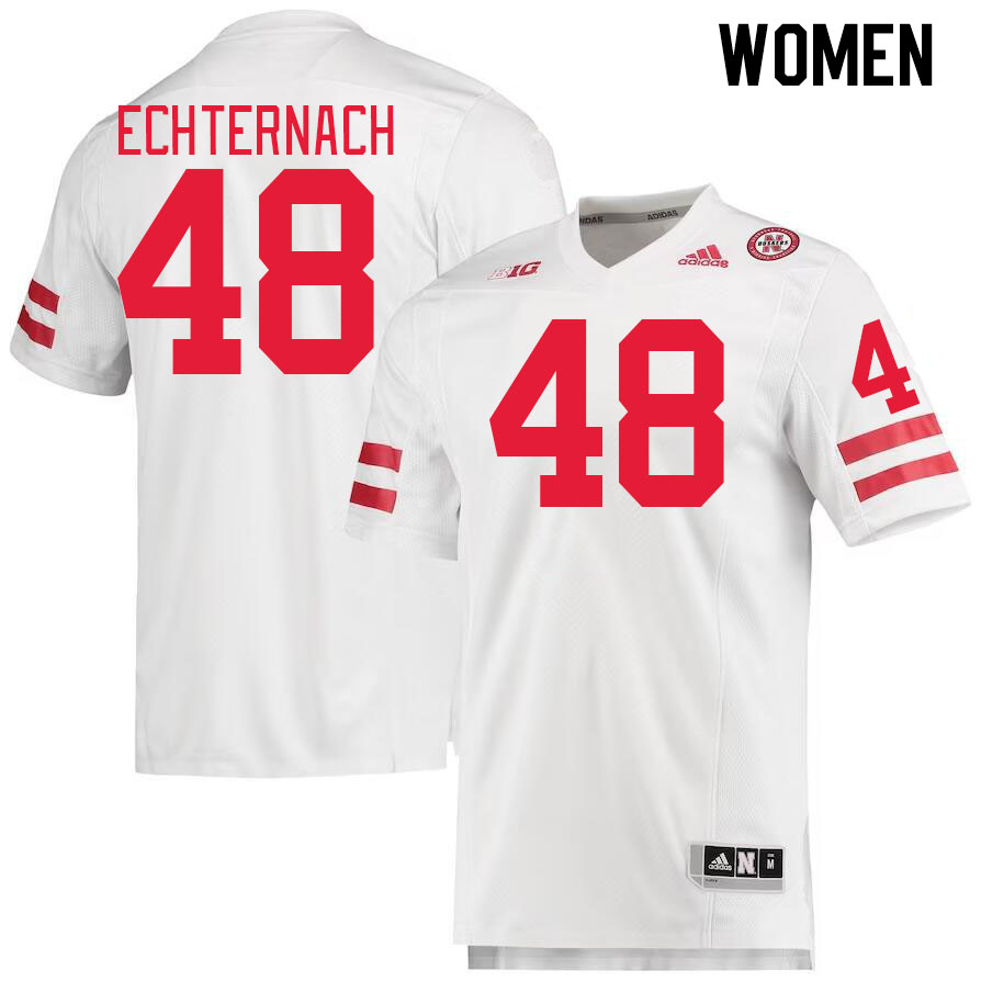 Women #48 Cayden Echternach Nebraska Cornhuskers College Football Jerseys Stitched Sale-White